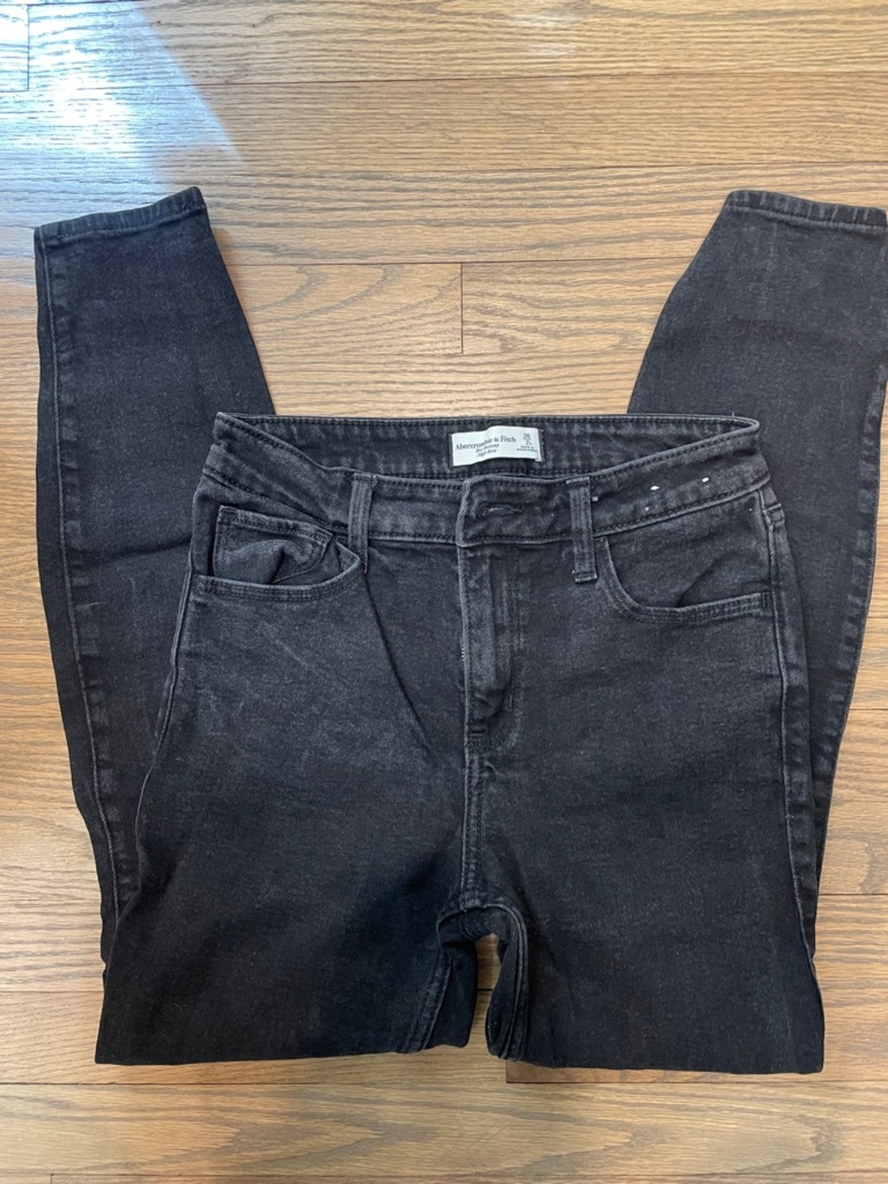 Abercrombie & Fitch Women's Washed Black Skinny High Rise Jeans 26R